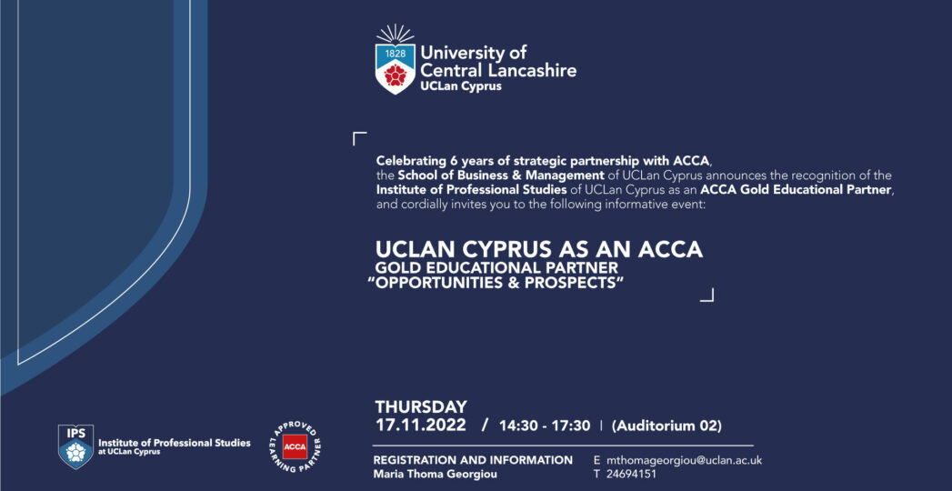 Το Πανεπιστήμιο UCLan Cyprus ως Χρυσός Εκπαιδευτικός Εταίρος του ACCΑ: Ευκαιρίες & Προοπτικές