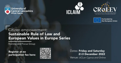 Citizen empowerment: Sustainable Rule of Law and European Values in Europe Series