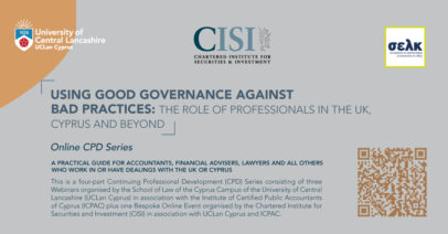 USING GOOD GOVERNANCE AGAINST BAD PRACTICES: THE ROLE OF PROFESSIONALS IN THE UK, CYPRUS AND BEYOND